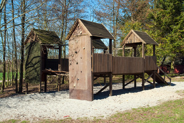 Fototapeta na wymiar Empty children playground in park