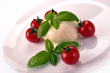 mozzarella tomatoes basil