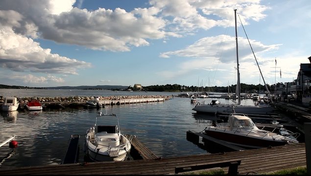 Marina in Oslo fjord Full HD