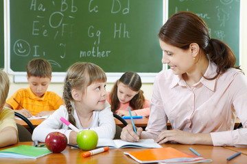 Pupil and teacher