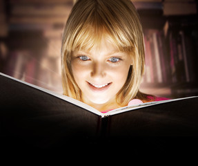 Kid reading the Book. Education
