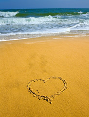 Heart on sand