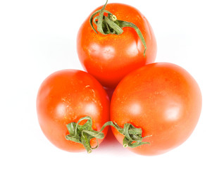 three beautiful fresh tomato