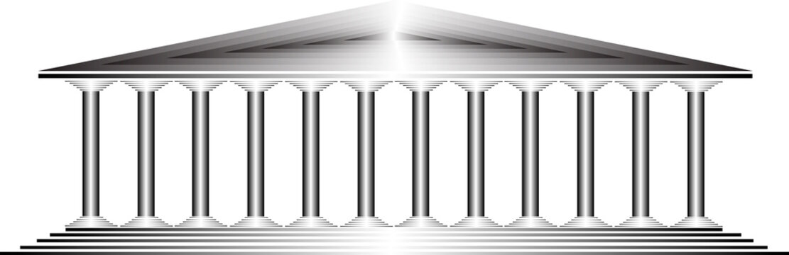 Greek temple on white background - vector