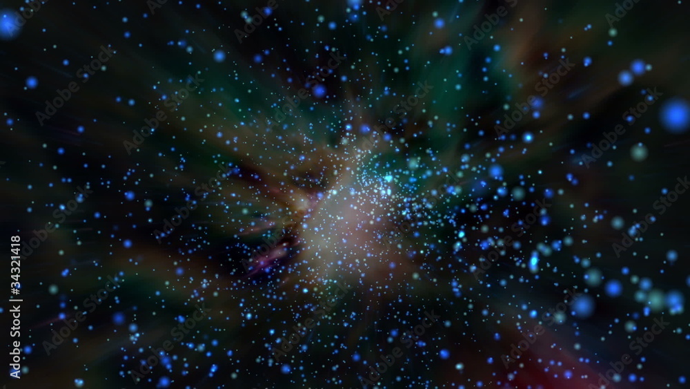 Canvas Prints flying through colorful 3d starfield