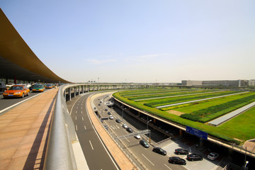 the scene of T3 airport building parking lot