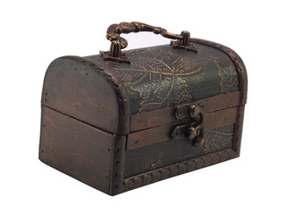 Antiquarian small wooden chest