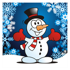 Little Snowman with frozen Background