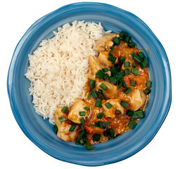 Peanut butter chicken and rice