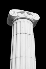 Greek column on a black background