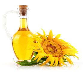 Naklejka premium sunflower oil with flower