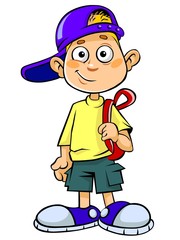 Cartoon boy with bag