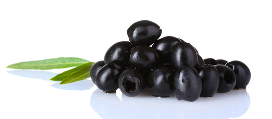 black olives isolated on white