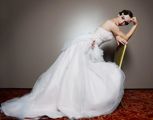 Beautiful girl in wedding dress