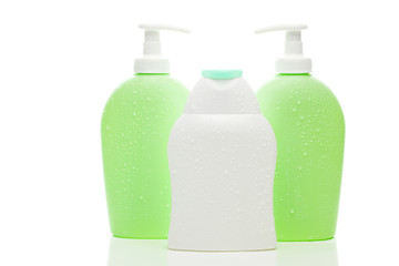 cosmetic containers isolated on white