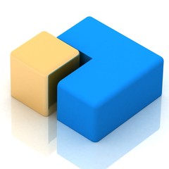 Fototapeta premium Cubic three-dimensional pie