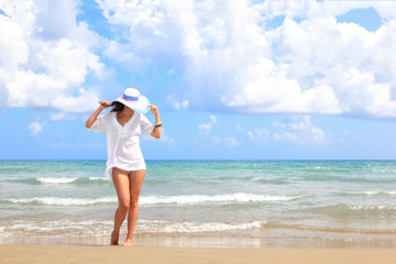 woman relaxing on the beach