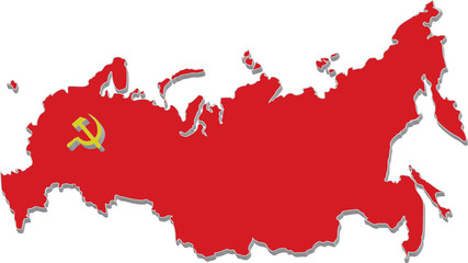 communist russia map in 3d