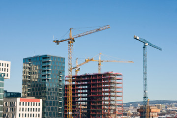 Fototapeta premium Elevating cranes