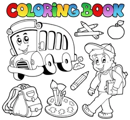 Deurstickers Kleurboek school tekenfilms 2 © Klara Viskova