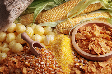 Still life with maize products