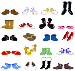 Cartoon shoes set