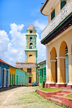 colorful street in Trinidad, Cuba