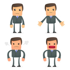 funny cartoon businessman angry and frustrated
