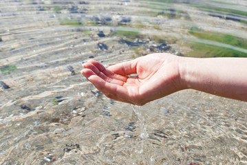 hand with water