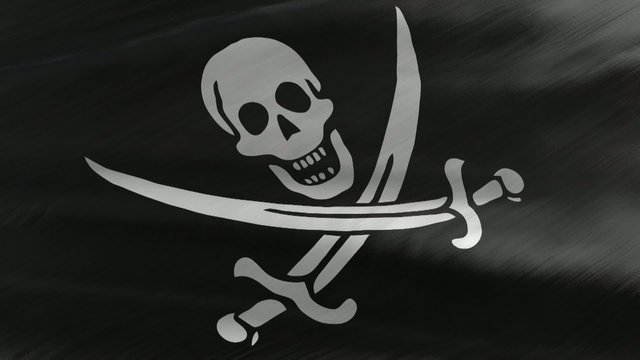 Piratenflagge, nahtlos wiederholender Film / Endlosschleife