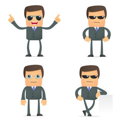 funny cartoon businessman in glasses