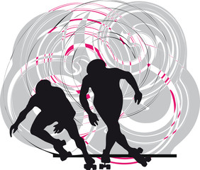 Skater silhouette vector illustration.