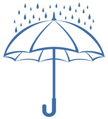 Umbrella and rain, pictogram