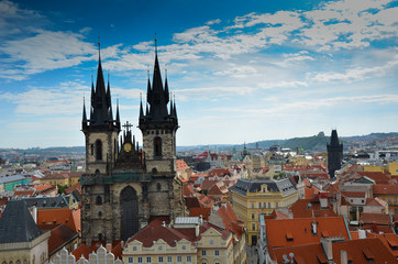 Obraz premium Depuis la tour de l'Horloge à Prague