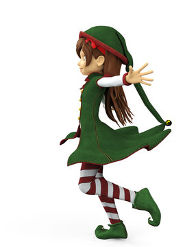 she is the elf santa helper in happy running