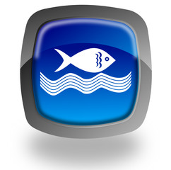 Fishing glossy icon