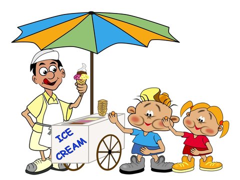 Kinder am Eiswagen