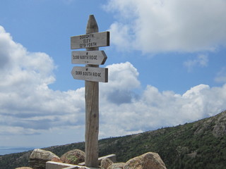 Mountaintop trail sign