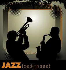 Photo sur Aluminium Groupe de musique fond de musiciens de jazz