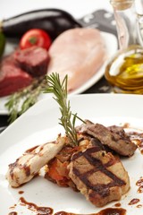 Steaks with vegetables