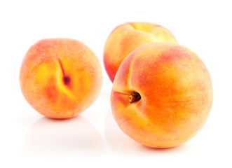 fresh peach fruits isolated