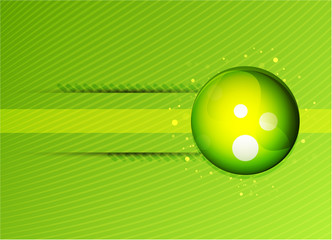 Green glass sphere vector background