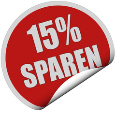Sticker rot rund curl unten 15% SPAREN