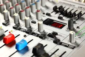 Sound mixer closeup