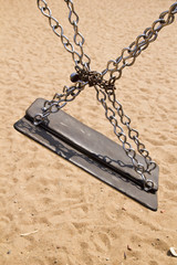 Locked swing on children playground