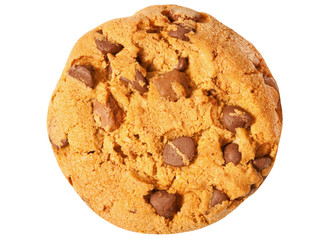 chocolate chip cookie isolated on white background