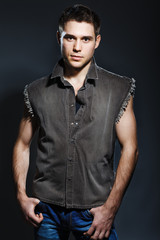 Fototapeta premium Good looking fashion young with a urban look