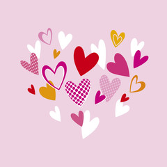 ハートのパターン・ピンク