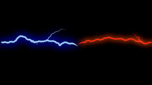 lightning bolts of good and evil