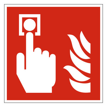 Brandmelder manuell Zeichen Symbol Brandschutzzeichen
